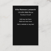 Koele slotenmaker Moderne Verticale Visitekaartjes (Achterkant)