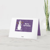 Koele Sneeuwman Feestdagen Kaart (Achterkant)