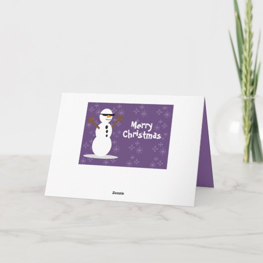 Koele Sneeuwman Feestdagen Kaart (Achterkant)