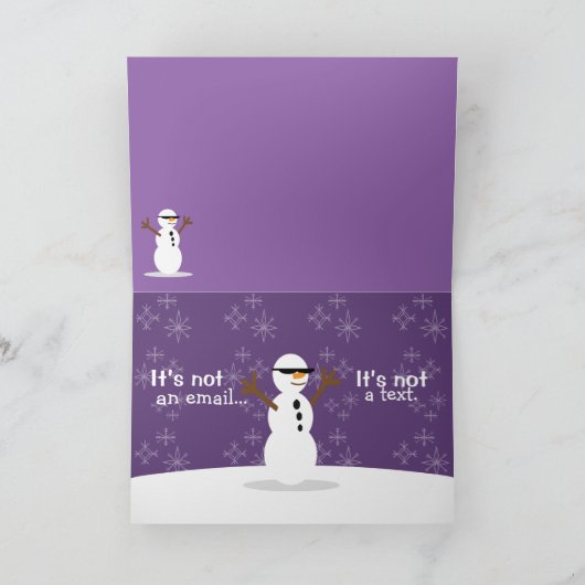 Koele Sneeuwman Feestdagen Kaart (Binnen)