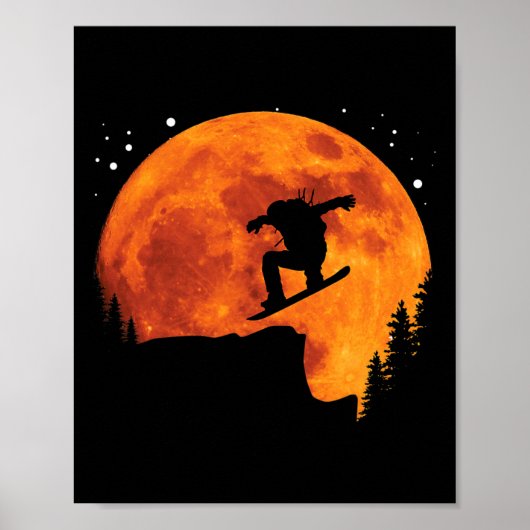 Koele Snowboard Snowboarder klif springen naar de Poster (Voorkant)