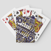 Koele speelkaarten met naam - Monogram blauw (Achterkant)