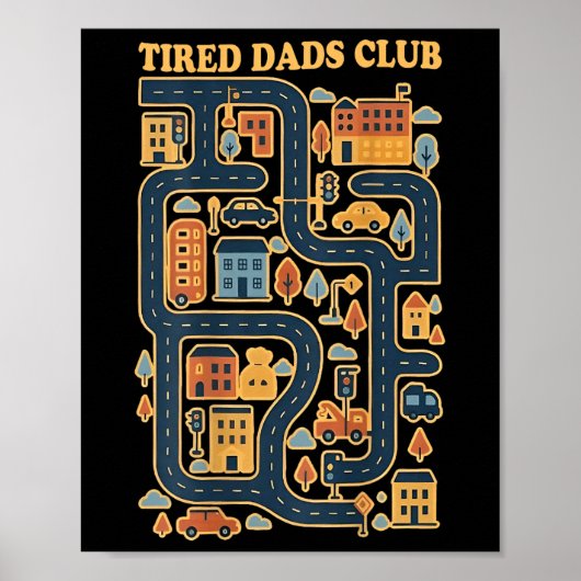 Koele speelmat auto racebaan op achterkant papa mo poster (Voorkant)