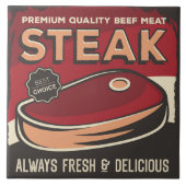 Koele steak retro tegeltje (Voorkant)