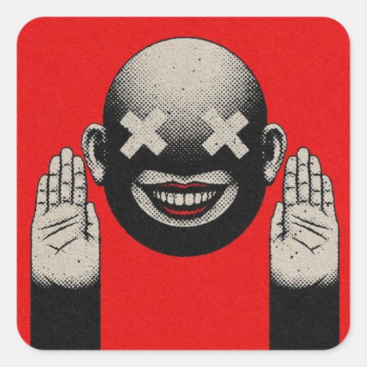 Koele sticker rode achtergrond door hado90 (Voorkant)