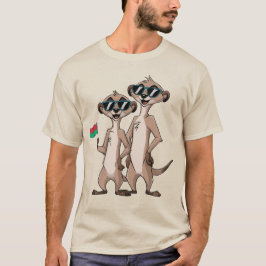 Koele stokstaartjes met zonnebril - Leuk safari-di T-shirt