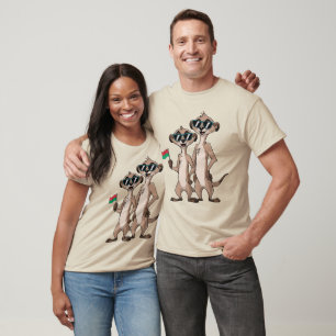 Koele stokstaartjes met zonnebril - Leuk safari-di T-shirt