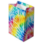 Koele streep wervelt stropdas kleurstof medium cadeauzakje (Achterkant Gekanteld)