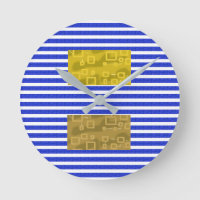 Koele Strepen Blauw Goud Geometrisch
