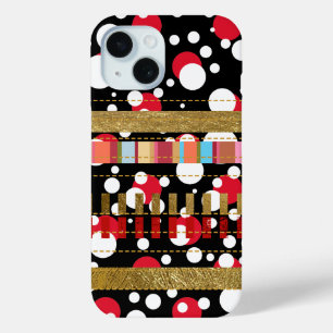koele strepen en stippen iPhone 15 case