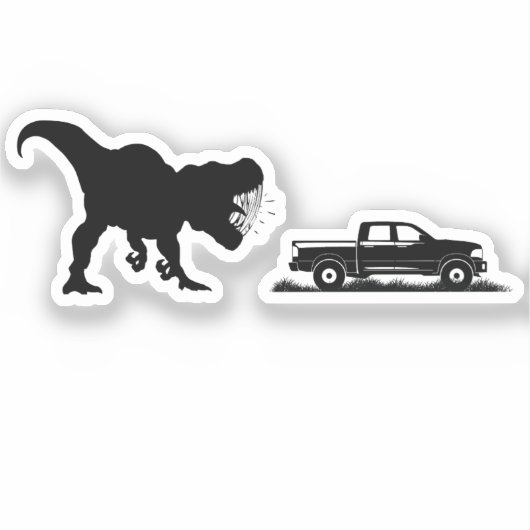 Koele T-rex dinosaurus voor auto vrachtwagenvenste Sticker (Voorkant)