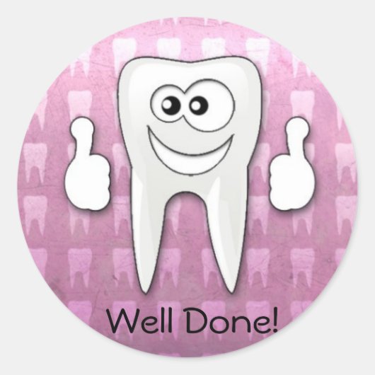 Koele tand "goed gedaan" sticker (Voorkant)