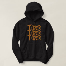 Koele tekst Tiger Wildlife Bruine en zwarte Mannen Hoodie