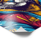 Koele tijger met zonnebril foto afdruk (Hoek)