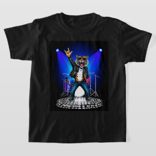 Koele Tijger Rockdanser   Grappig Dier Muziek Cade T-shirt