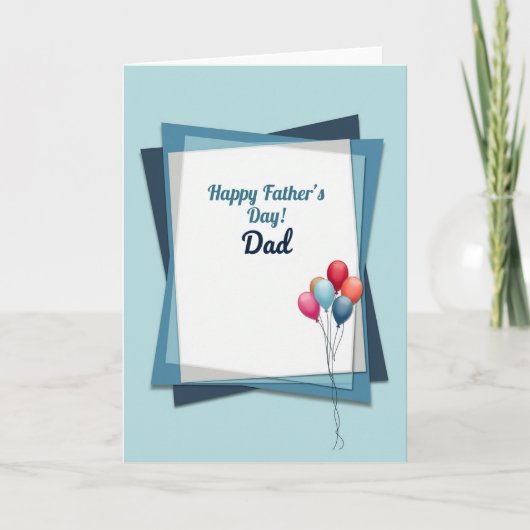 Koele tinten vadersdag papieren kaart (Voorkant)