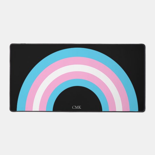 Koele Transgender Pride Vlag Regenboog Monogram Bureaumat (Voorkant)