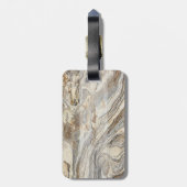 Koele trendy marmer textuur, met monogram-personal bagagelabel (Achterkant verticaal)