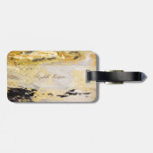 Koele trendy marmer textuur, met monogram-personal bagagelabel (Achterkant horizontaal)