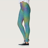 Koele Turquoise Chameleon Skin Kleurrijke Aura Eff Leggings (Links)