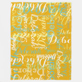 Koele typografie Kleurnamen mosterdgeel Fleece Deken (Voorkant)