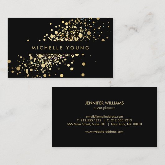 KOELE & UNIEKE GOUDEN CONFETTI VISITEKAARTJES (Voorkant / Achterkant)