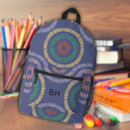 Koele Unieke Paarse Abstracte Monogram Initialen Bedrukte Rugzak