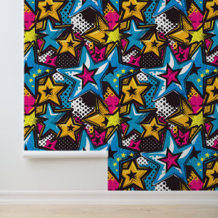 Koele unisex kinder tegelvormige komische pop behang