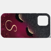Koele valse wimpers Zwart Glitter Rood Case-Mate iPhone Case (Achterkant (horizontaal))