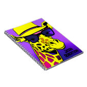 Koele vent giraffe met zonnebril. Bewerkbaar Notitieboek (Rechterzijde)