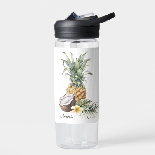 Koele Verfrissende Tropische Ananas met Naam Waterfles (Links)