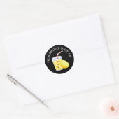 Koele verse geperste citroenhulp Tekst toevoegen Ronde Sticker (Envelop)