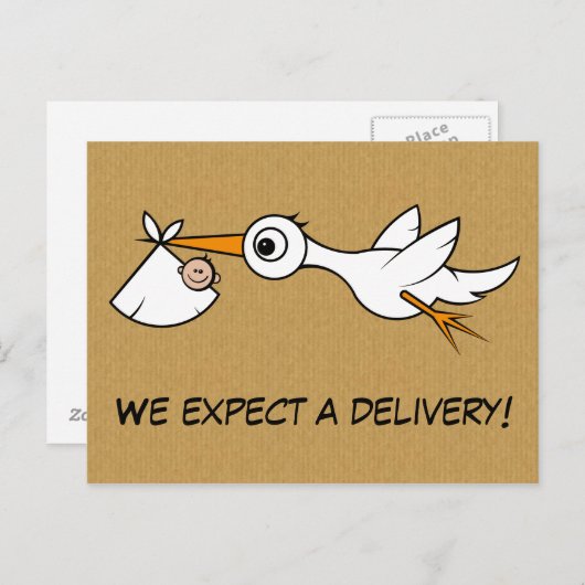 Koele verwachting zwangerschap briefkaart (Voorkant / Achterkant)