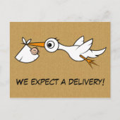 Koele verwachting zwangerschap briefkaart (Voorkant)