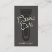 Koele vintage barbershop QR-code Visitekaartje (Voorkant)