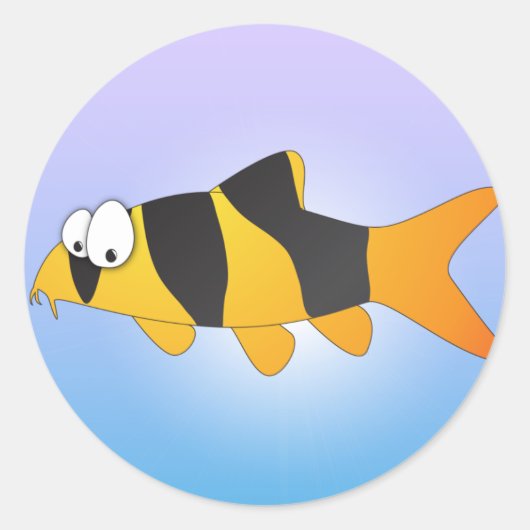 Koele vis - Clown loach Ronde Sticker (Voorkant)