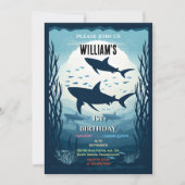 koele vis zee blauwe walvishaai 1e Verjaardag Kaart (Voorkant)