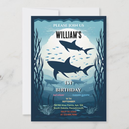 koele vis zee blauwe walvishaai 1e Verjaardag Kaart (Voorkant)
