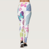 koele vlinder, bladeren, bloemontwerp leggings (Achterkant)