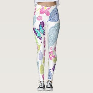 koele vlinder, bladeren, bloemontwerp leggings