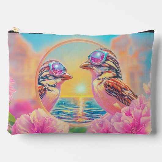 Koele vogels met zonnebril bij zonsondergang etui (Voorkant)