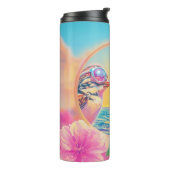 Koele vogels met zonnebril bij zonsondergang thermosbeker (Gedraaid links)