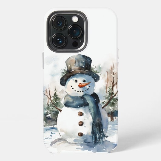 ❄️📱 Koele Vorst Sneeuwman iPhone Hoes 📱❄️ Hoesje (Achterkant)