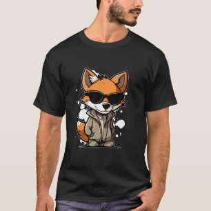 Koele Vossen Zonnebril Ontspannende Bos Dieren Lan T-shirt