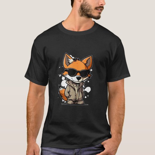 Koele Vossen Zonnebril Ontspannende Bos Dieren Tan T-shirt (Voorkant)