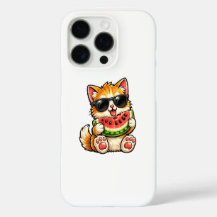 Koele Watermeloen Kat iPhone 16 Pro Hoesje