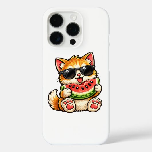 Koele Watermeloen Kat Case-Mate iPhone Case (Achterkant)