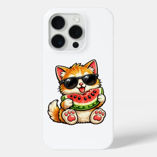 Koele Watermeloen Kat Case-Mate iPhone Case (Achterkant)
