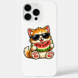 Koele Watermeloen Kat iPhone 16 Pro Max Hoesje