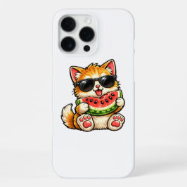 Koele Watermeloen Kat iPhone 16 Pro Max Hoesje